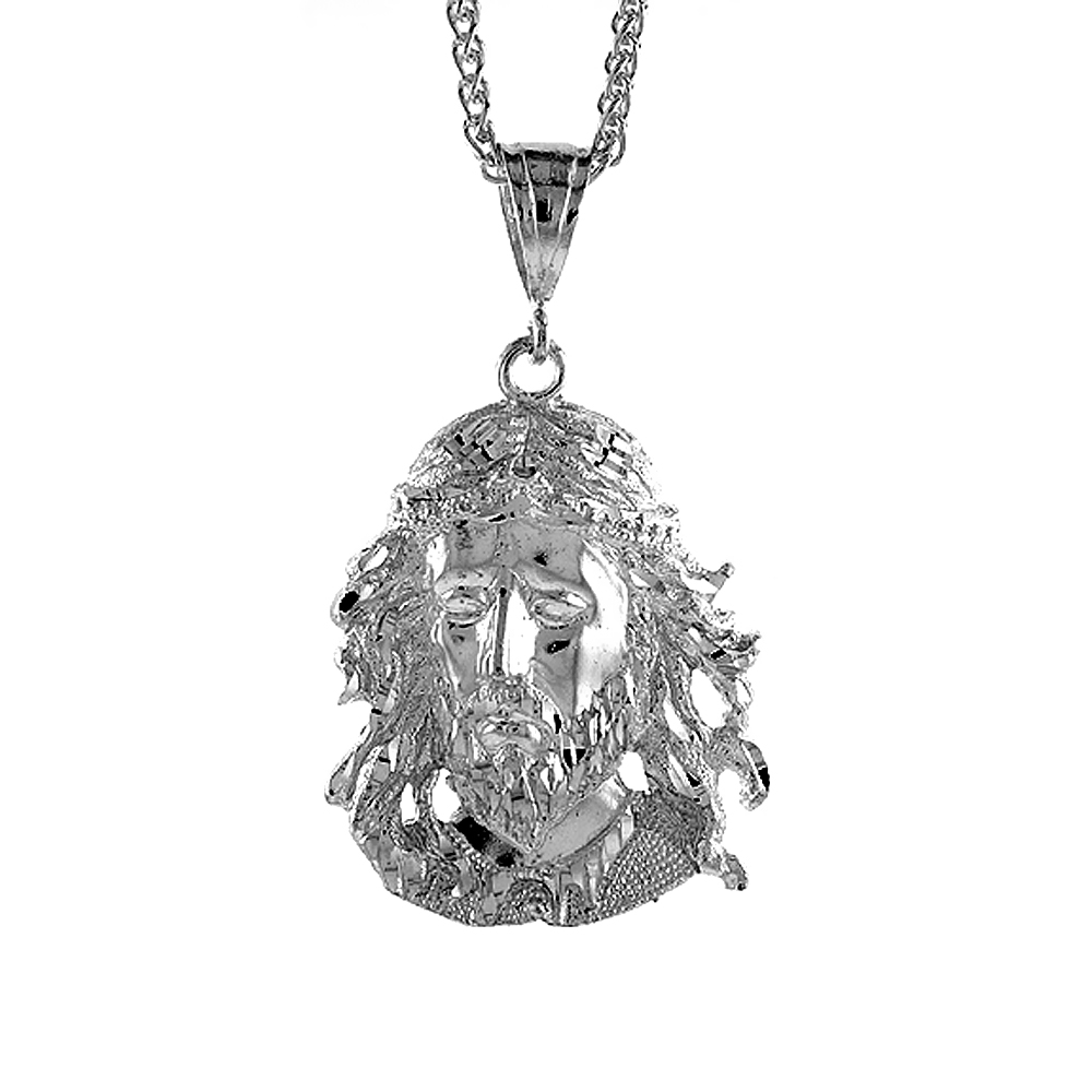 Sterling Silver Christ Pendant, 2 inch tall