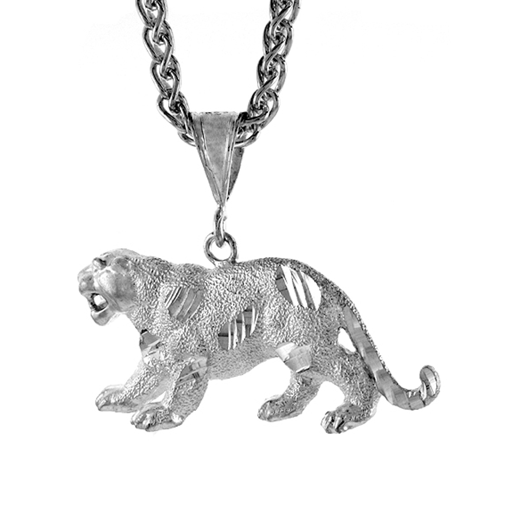 Sterling Silver Panther Pendant, 3/4 inch tall