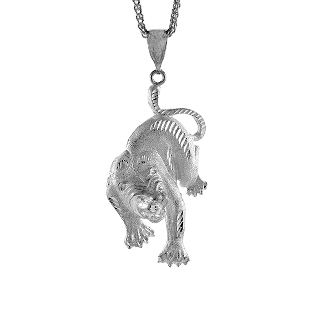 Sterling Silver Panther Pendant, 3 inch tall