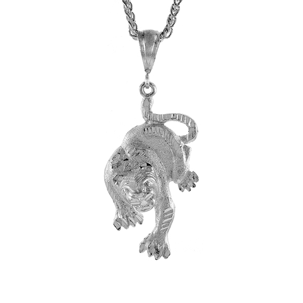 Sterling Silver Panther Pendant, 2 5/16 inch tall