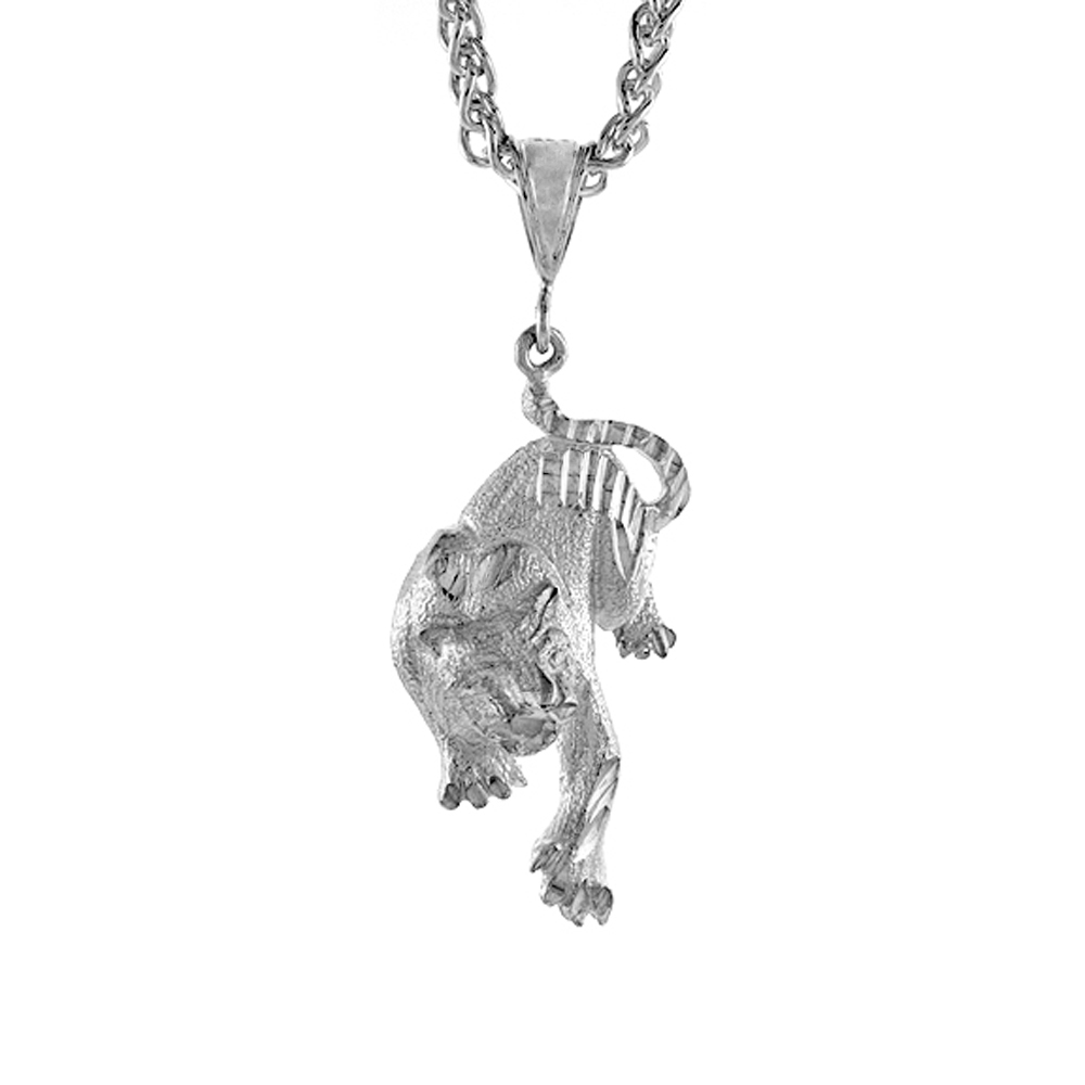 Sterling Silver Panther Pendant, 1 1/2 inch tall
