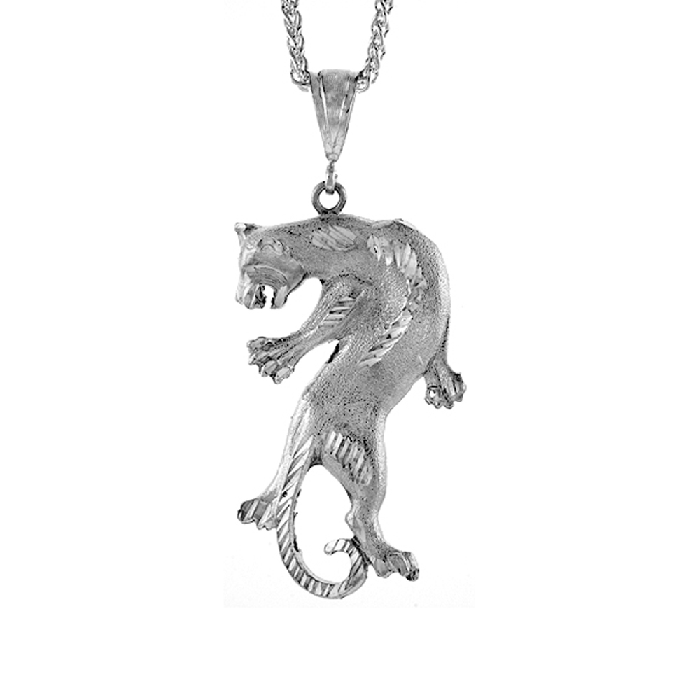 Sterling Silver Panther Pendant, 2 1/2 inch tall