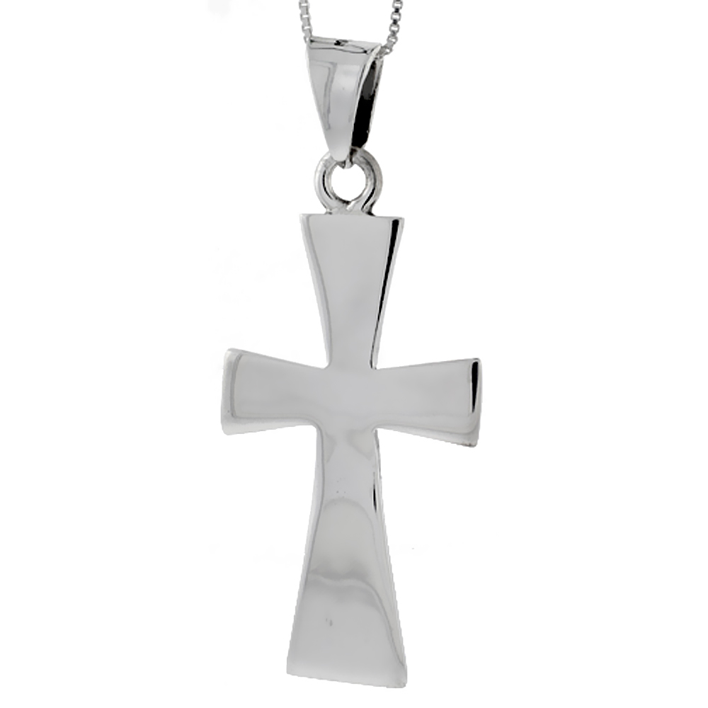 Sterling Silver Maltese Cross Pendant Highly Polished Handmade, 1 7/8 inch