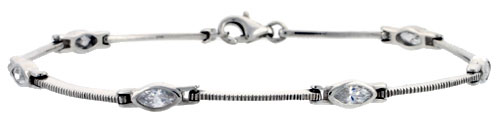 7&quot; Sterling Silver Brilliant Cut CZ Bracelet