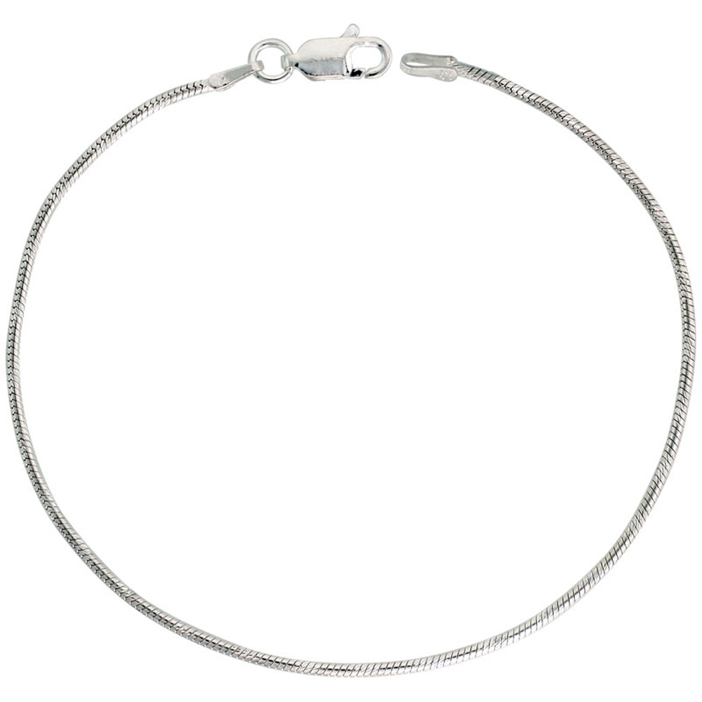 Sterling Silver Snake Chain Necklace 1.4mm Spiral Diamond Cut Finish Nickel Free Italy, 7-30 inch
