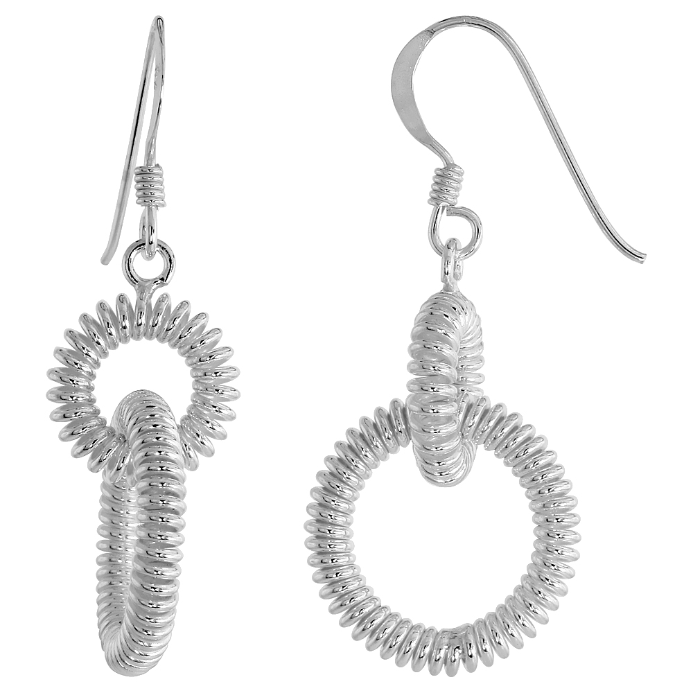 Sterling Silver Wire Wrap Earrings, 1 1/2 inch