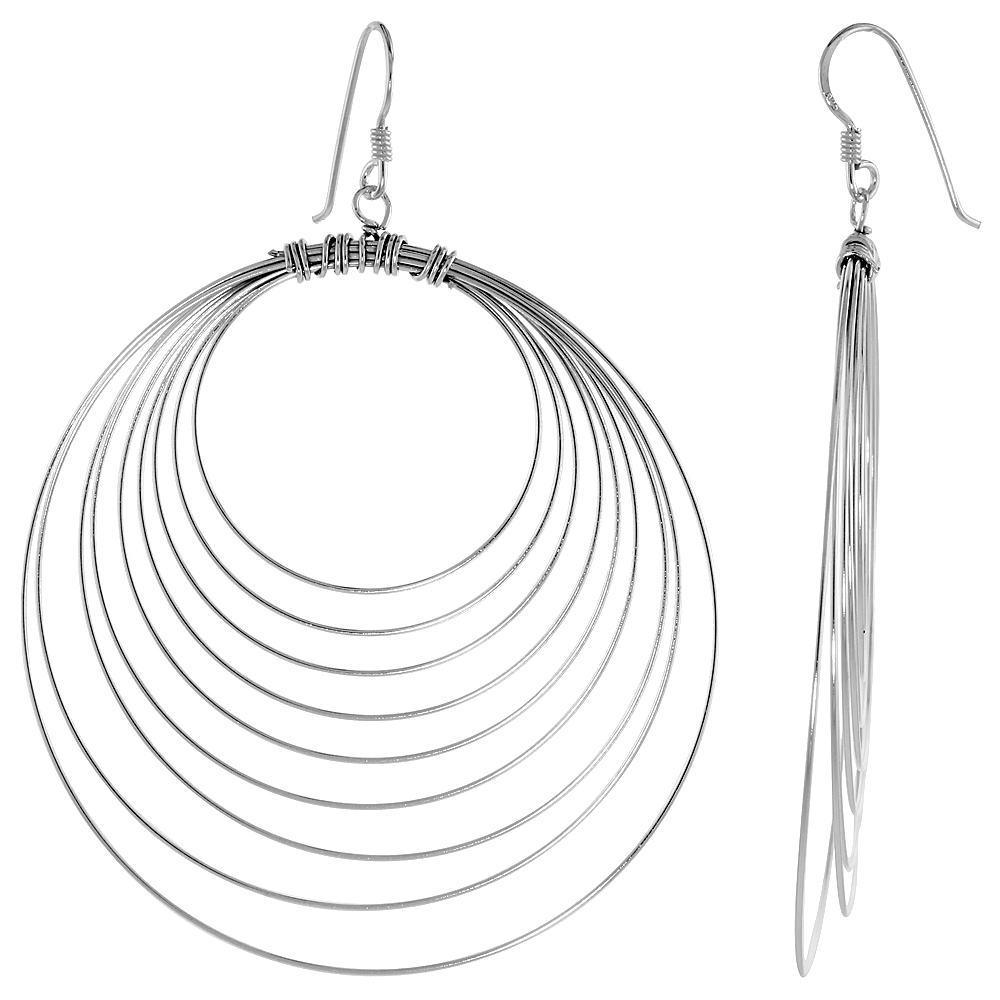 Sterling Silver Wire Circles Earrings