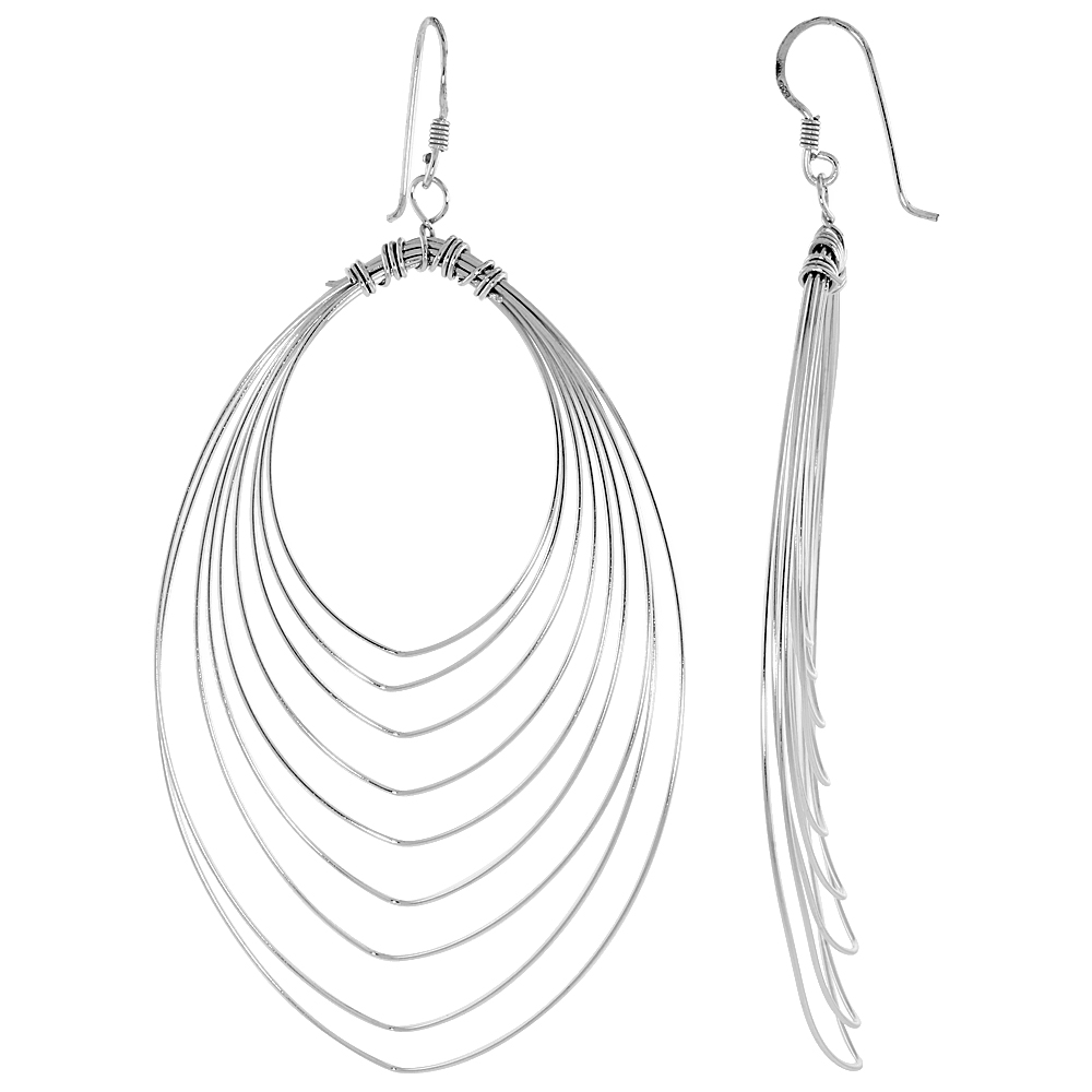 Sterling Silver Oval Wire Earrings