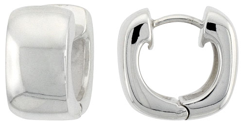 Sterling Silver Huggie Earrings U-Shape Flawless Finish, 916 inch