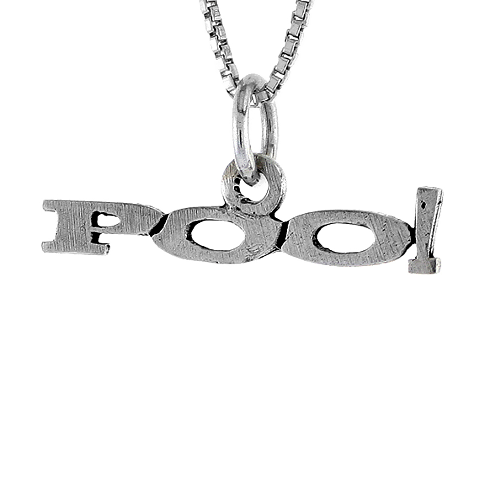 Sterling Silver POO Word Necklace on an 18 inch Box Chain