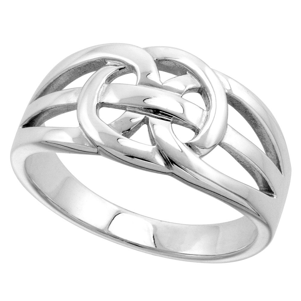 Sterling Silver Celtic Love Knot Ring 5/16 inch wide, sizes 9-14