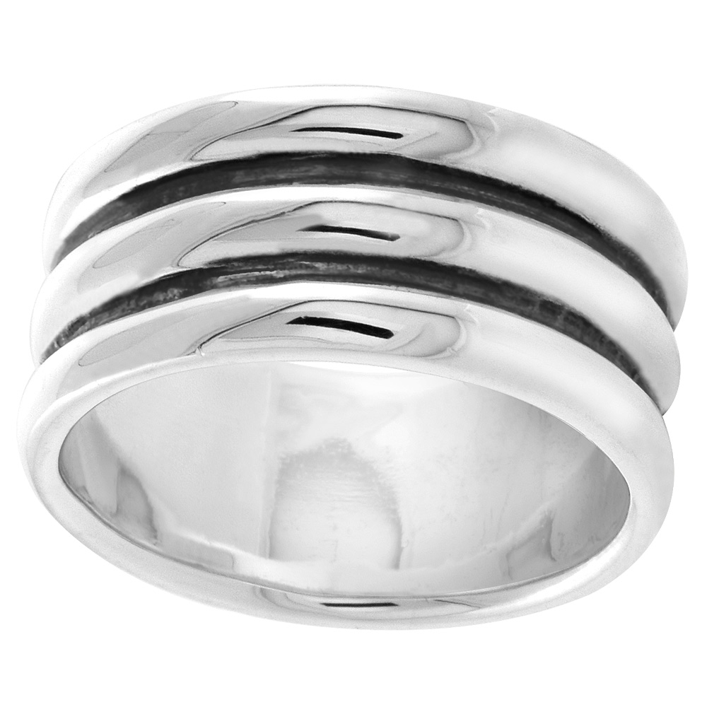 Sterling Silver Scalloped Dome Ring 7/16 inch wide, sizes 6 - 10