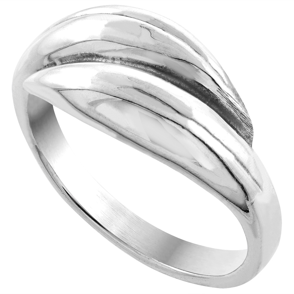 Sterling Silver Double Dome Ring 3/8 inch wide, sizes 5 - 12