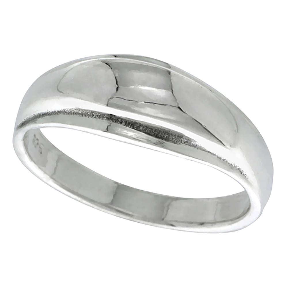Sterling Silver Domed Ring 3/8 inch wide, sizes 5 - 13