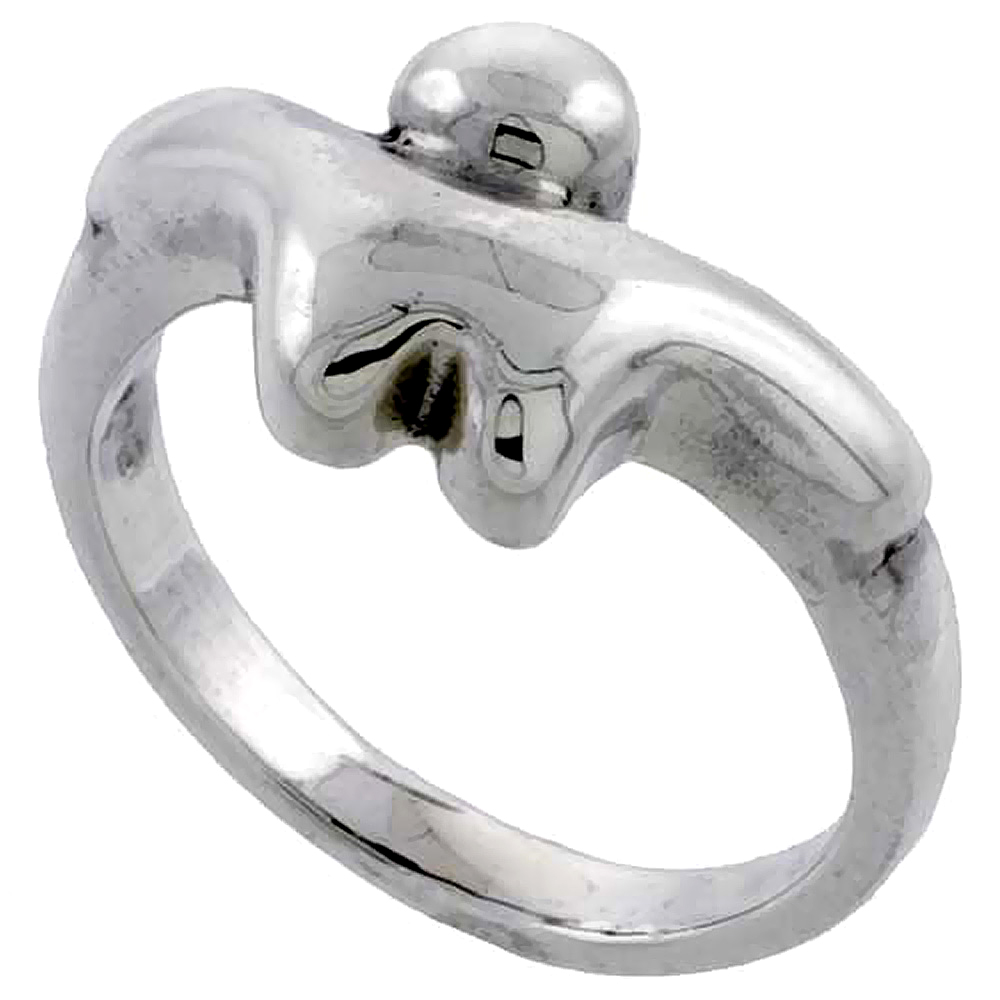 Sterling Silver Freeform Bead Ring 3/8 inch wide, sizes 5 - 12