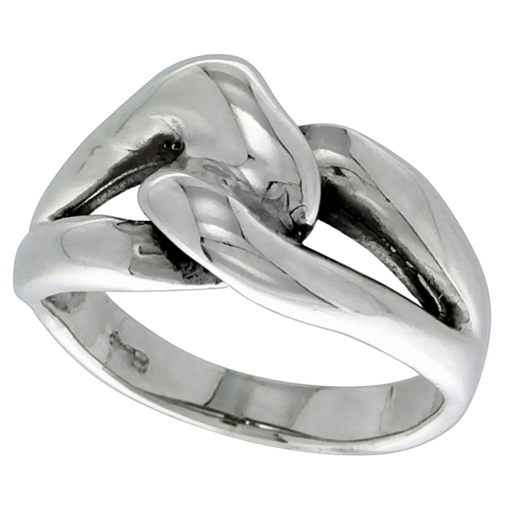 Sterling Silver Love Knot Ring 1/2 inch wide, sizes 5 - 14