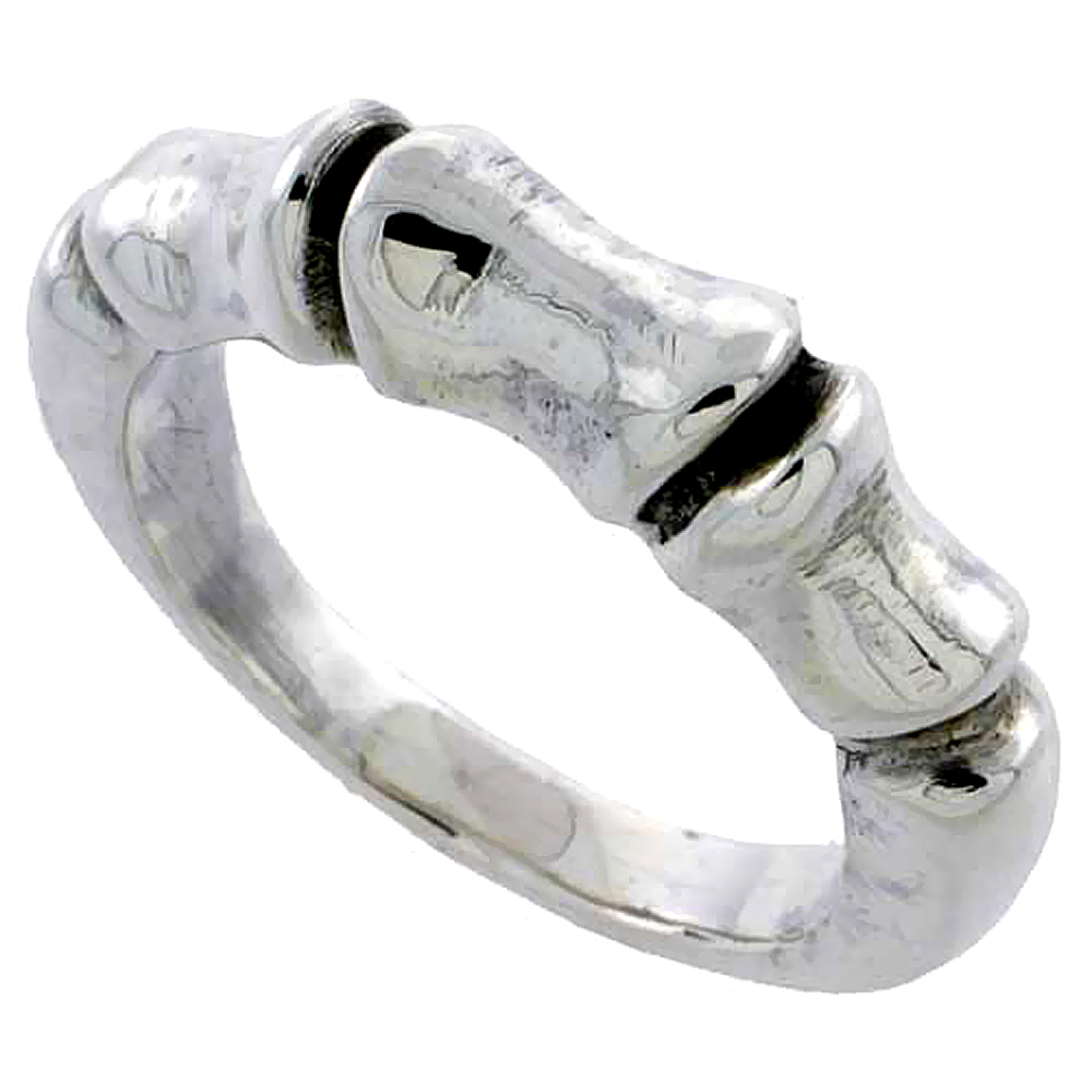 Sterling Silver Bamboo Ring 3/16 inch, sizes 6 - 14