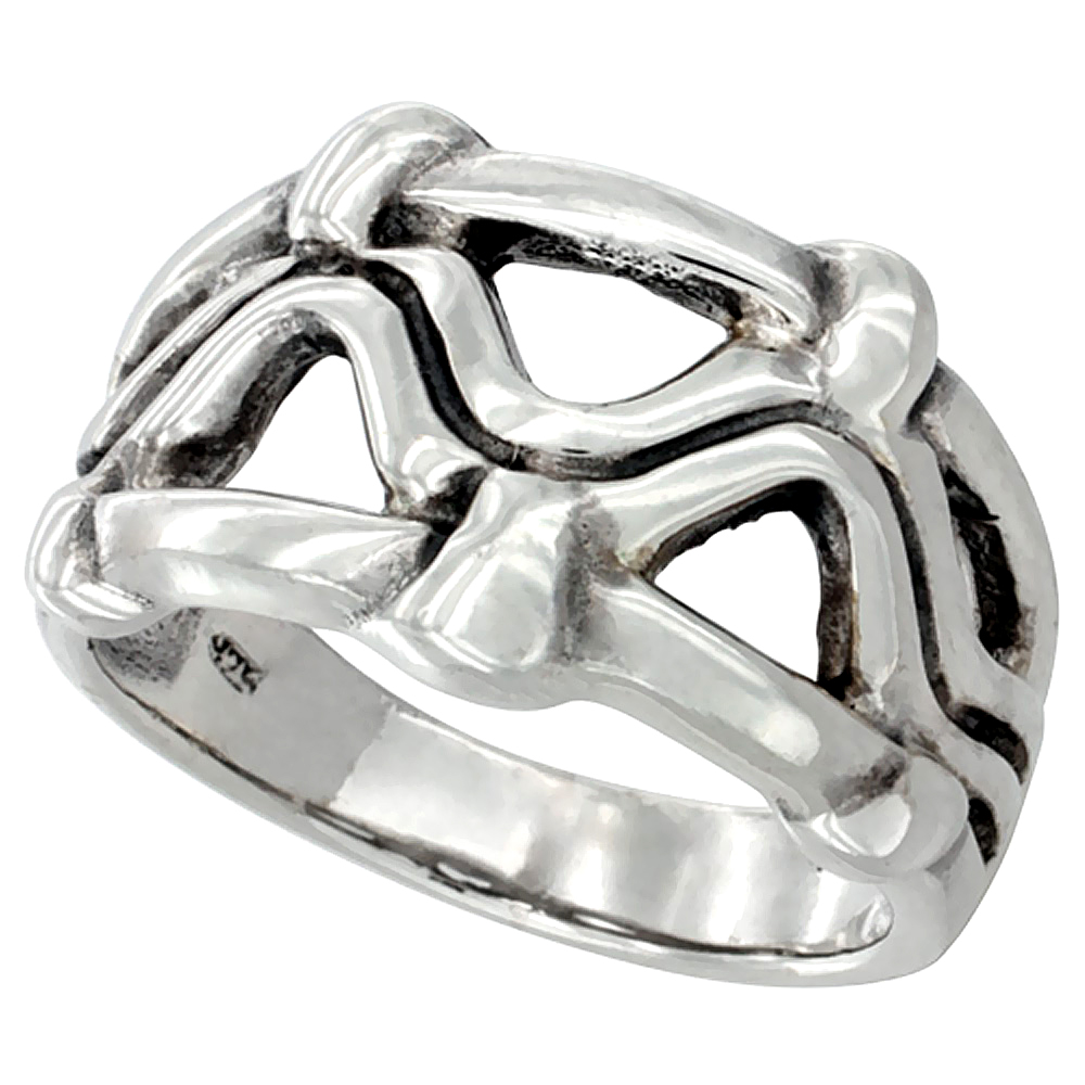 Sterling Silver Wave Ring 7/16 inch wide, sizes 5 - 10