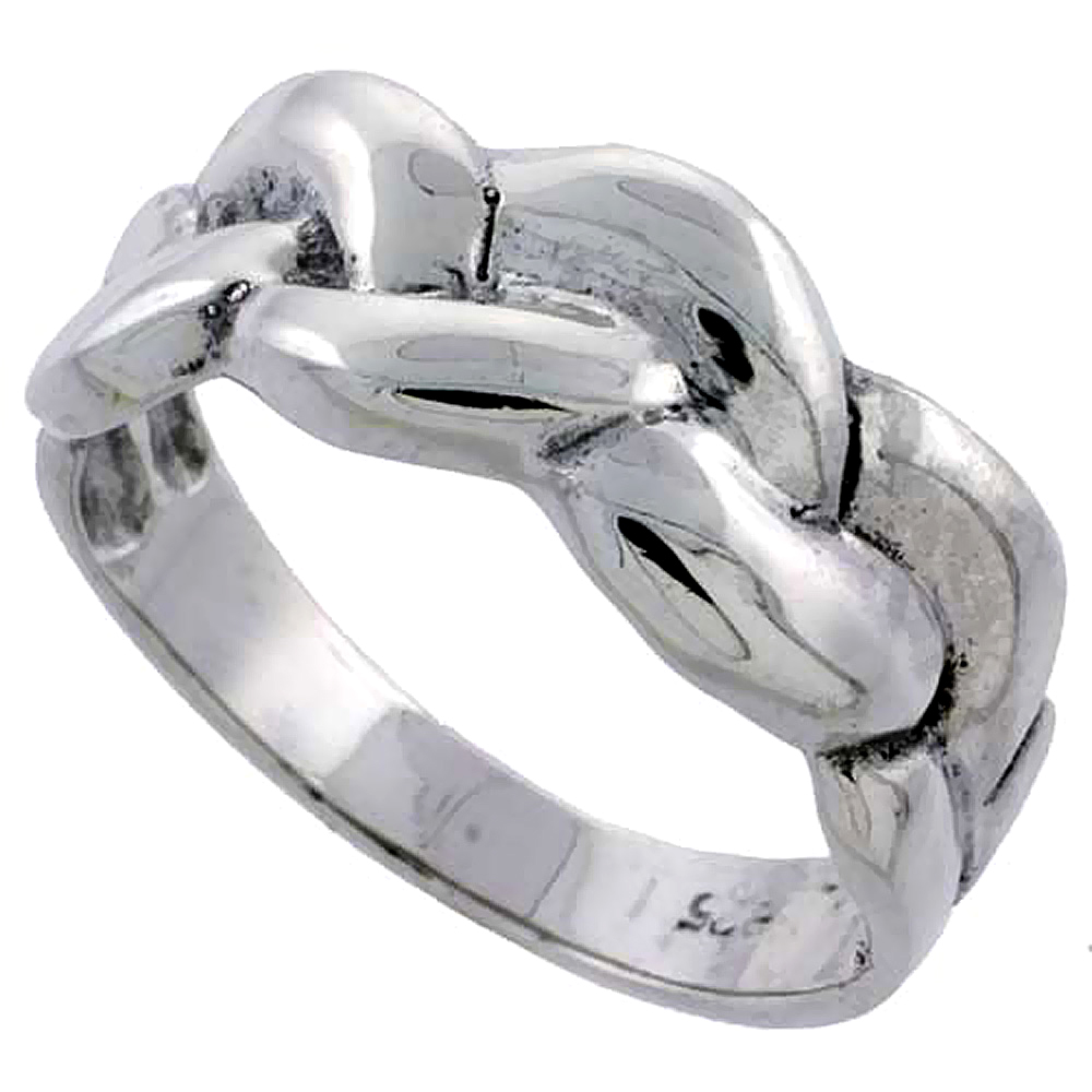 Sterling Silver Braid Ring 5/16 inch wide, sizes 5 - 14