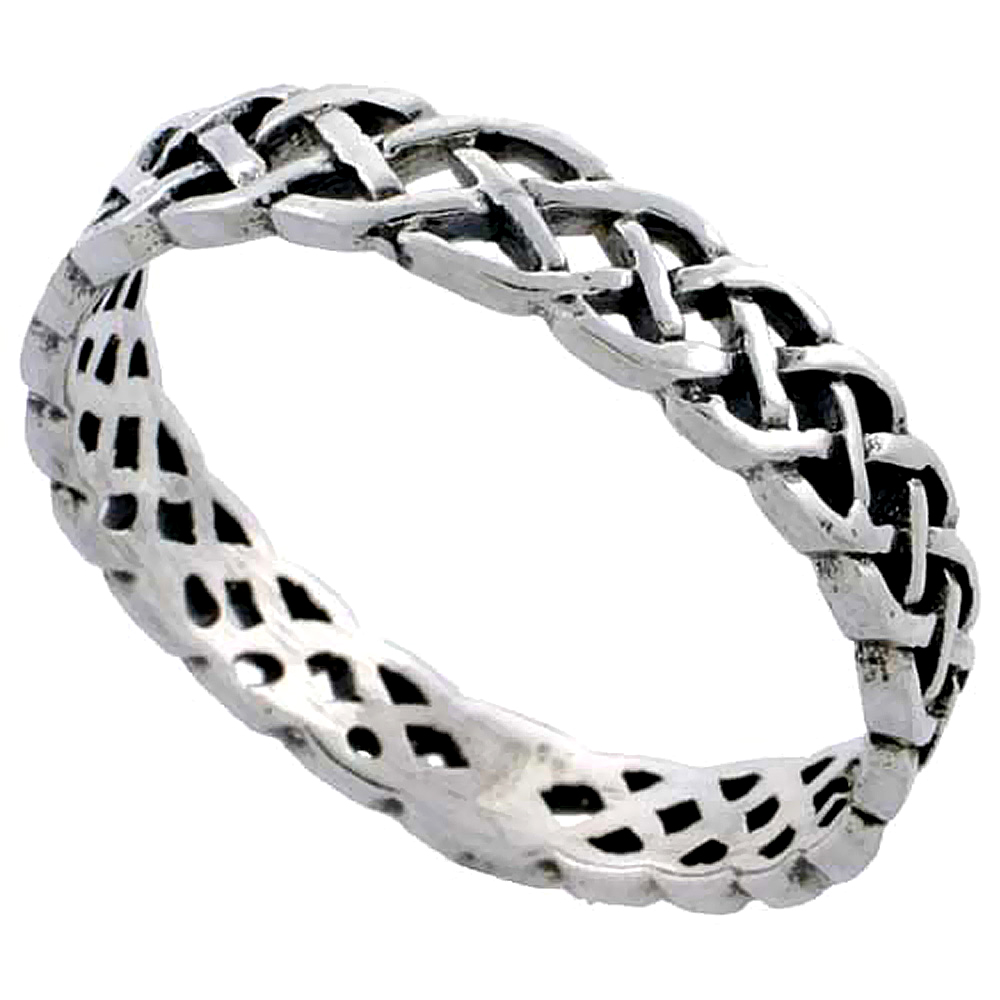 Sterling Silver Stackable Celtic Ring 1/8 inch wide, sizes 6 - 10
