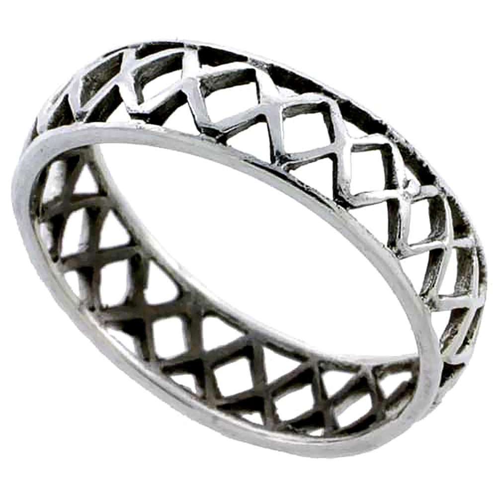 Sterling Silver Crisscross Ring 3/16 inch wide,, sizes 6 - 10