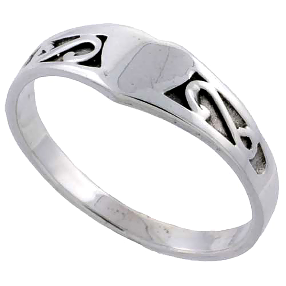 Sterling Silver Celtic Knot Heart Ring 3/16 inch wide, sizes 5 - 11