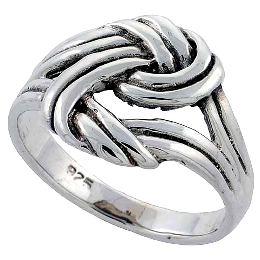 Sterling Silver Knot Ring 1/2 inch wide, sizes 6 - 10