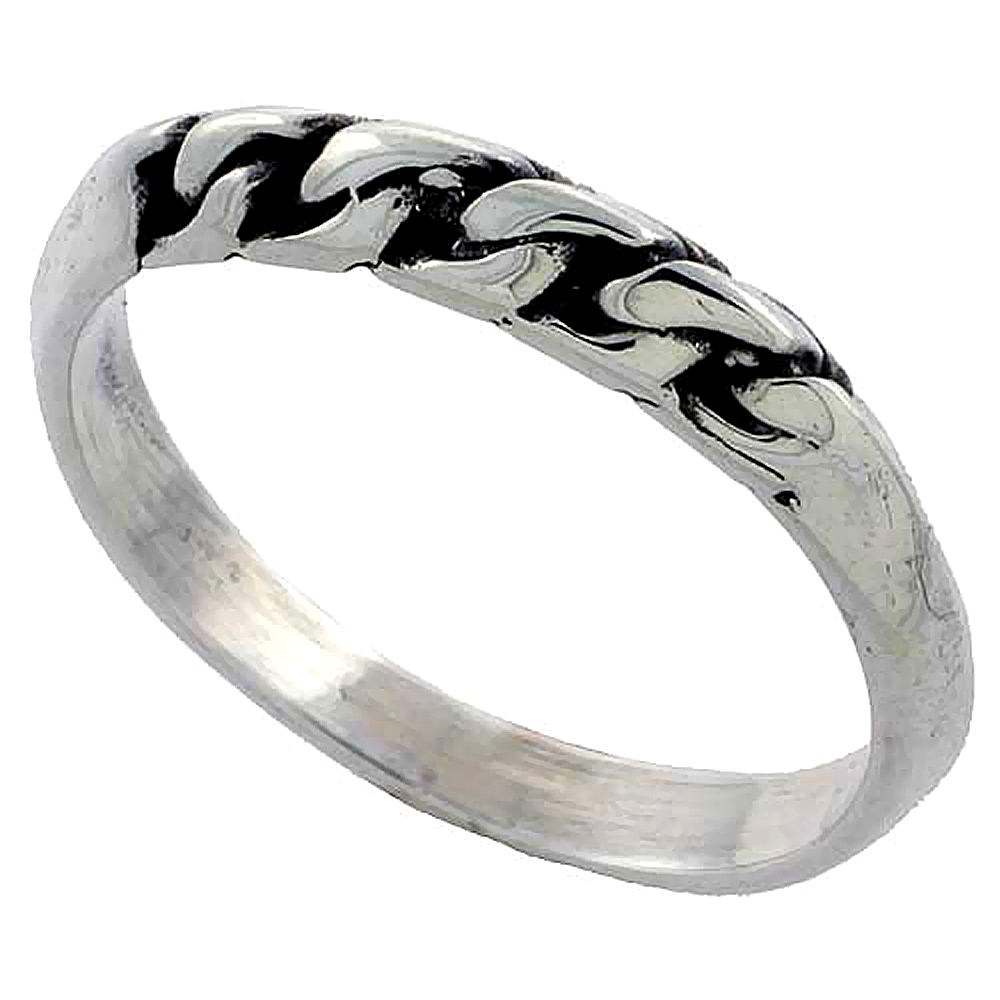 Sterling Silver Rope Ring 3/16 inch, sizes 6 - 10