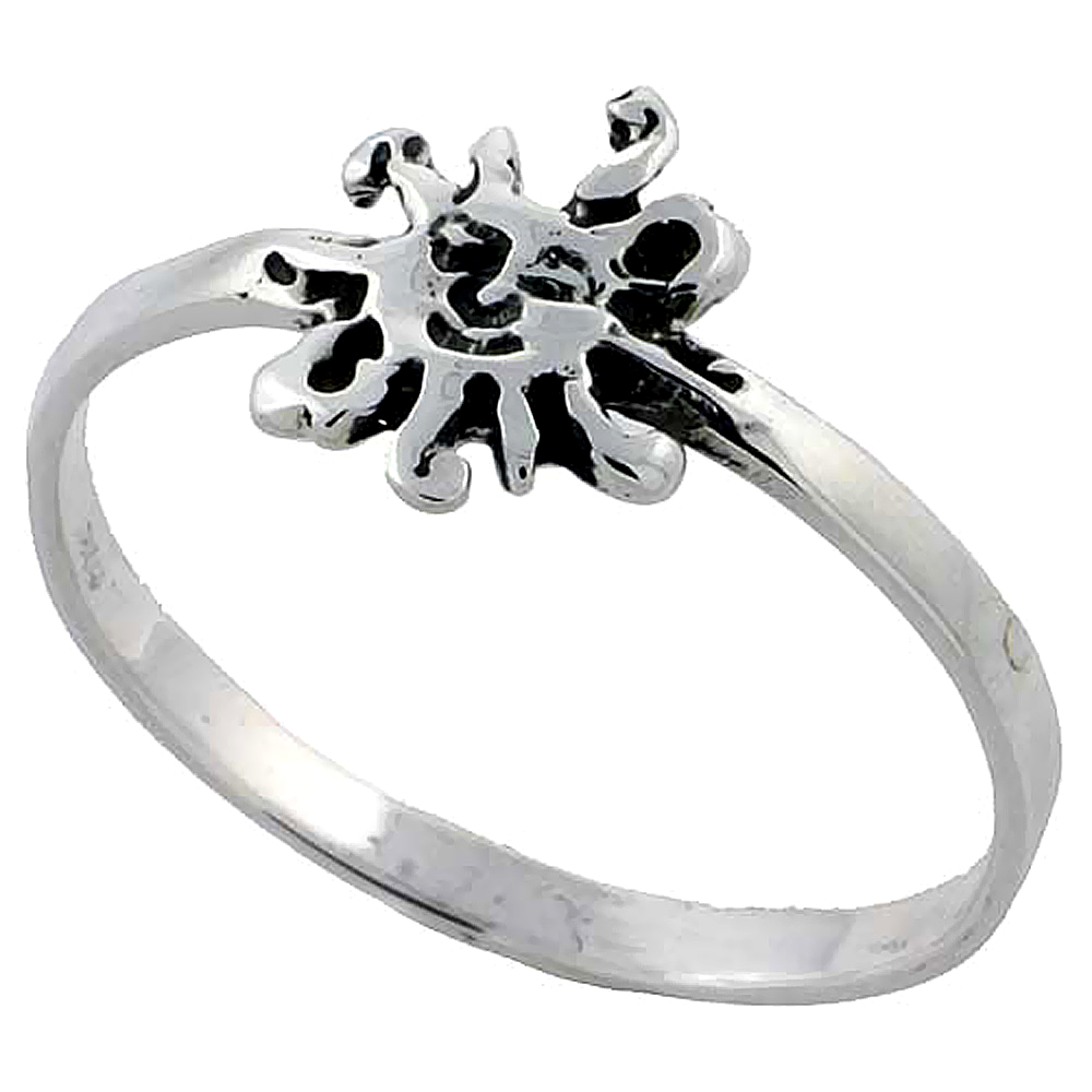 Sterling Silver Sun Ring 3/8 inch wide, sizes 6 - 10