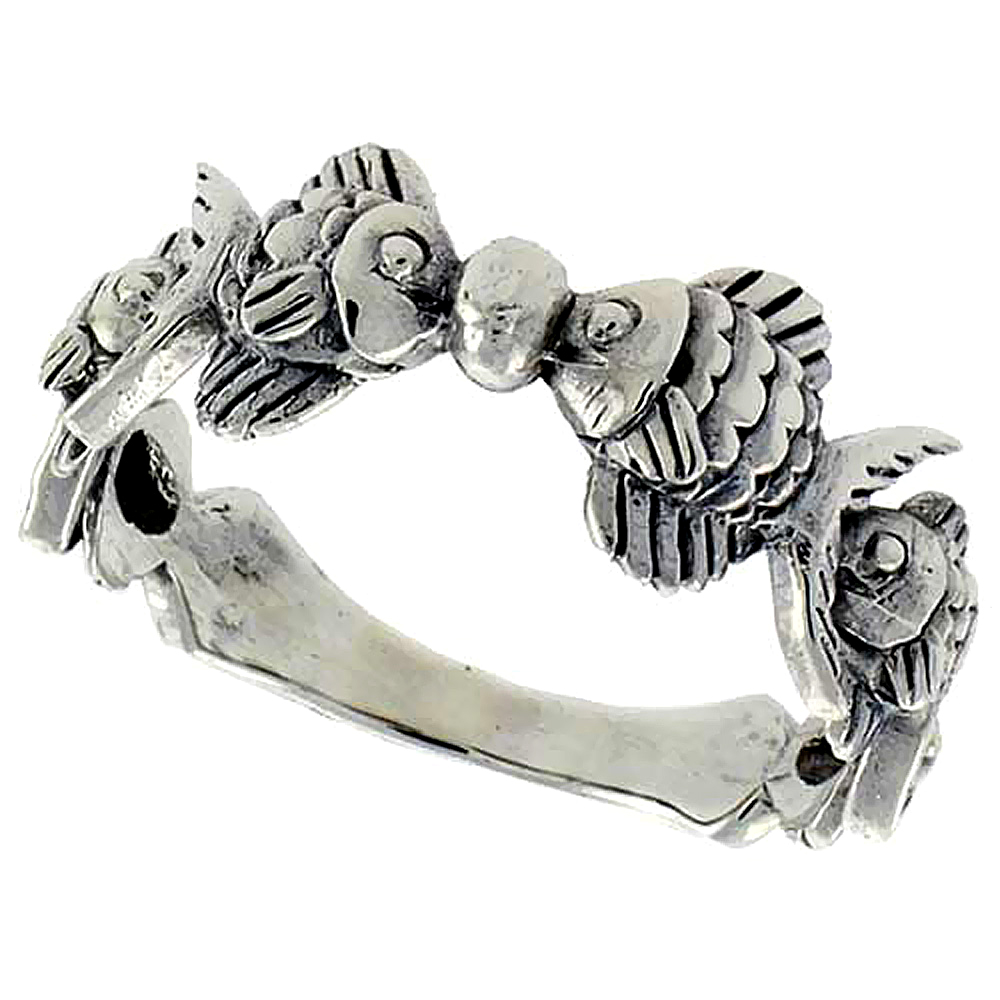 Sterling Silver Veiltail Fish Ring 1/4 inch, sizes 6 - 10