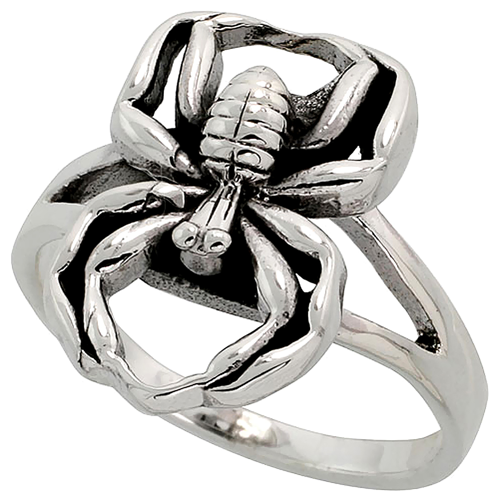 Sterling Silver Spider Ring 3/4 inch, sizes 6 - 10