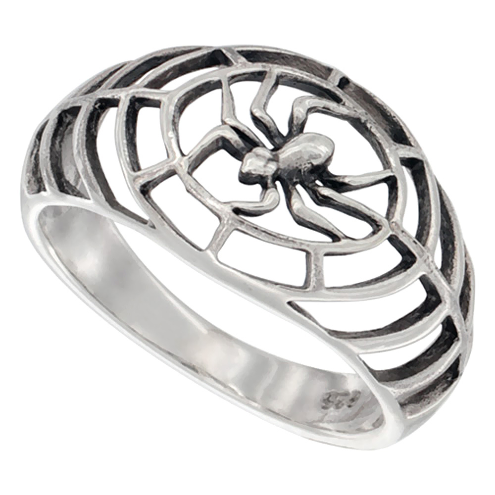 Sterling Silver Spider Web Ring 5/8 inch wide, sizes 6 - 10