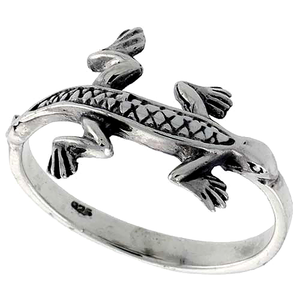 Sterling Silver Lizard Ring 1/2 inch wide, sizes 6 - 10