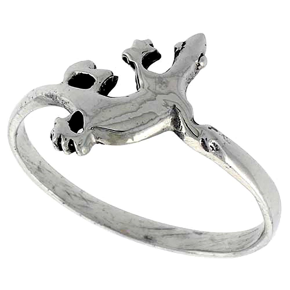 Sterling Silver Gecko Ring 5/8 inch wide, sizes 6 - 10