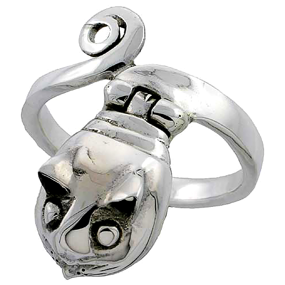 Sterling Silver Snake Poison Ring 1 inch, sizes 6 - 10