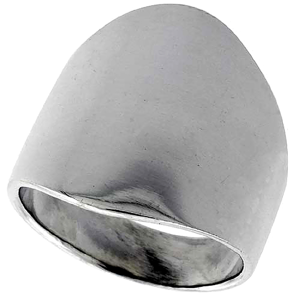 Sterling Silver Classic Cigar Band Ring 3/4 inch long, sizes 5 to 12
