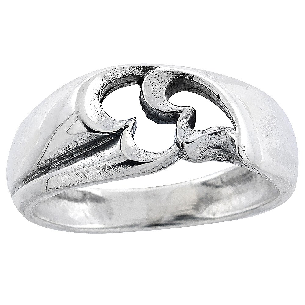 Sterling Silver Double Heart Ring 5/16 inch wide, sizes 5 - 12