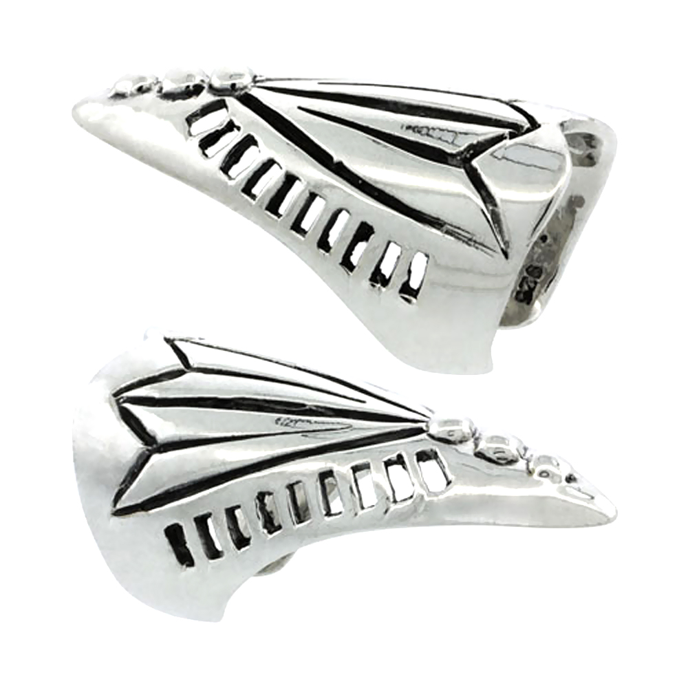 Sterling Silver Fingertip Ring for Women Moth Design 1 5/16 inch (33mm) long