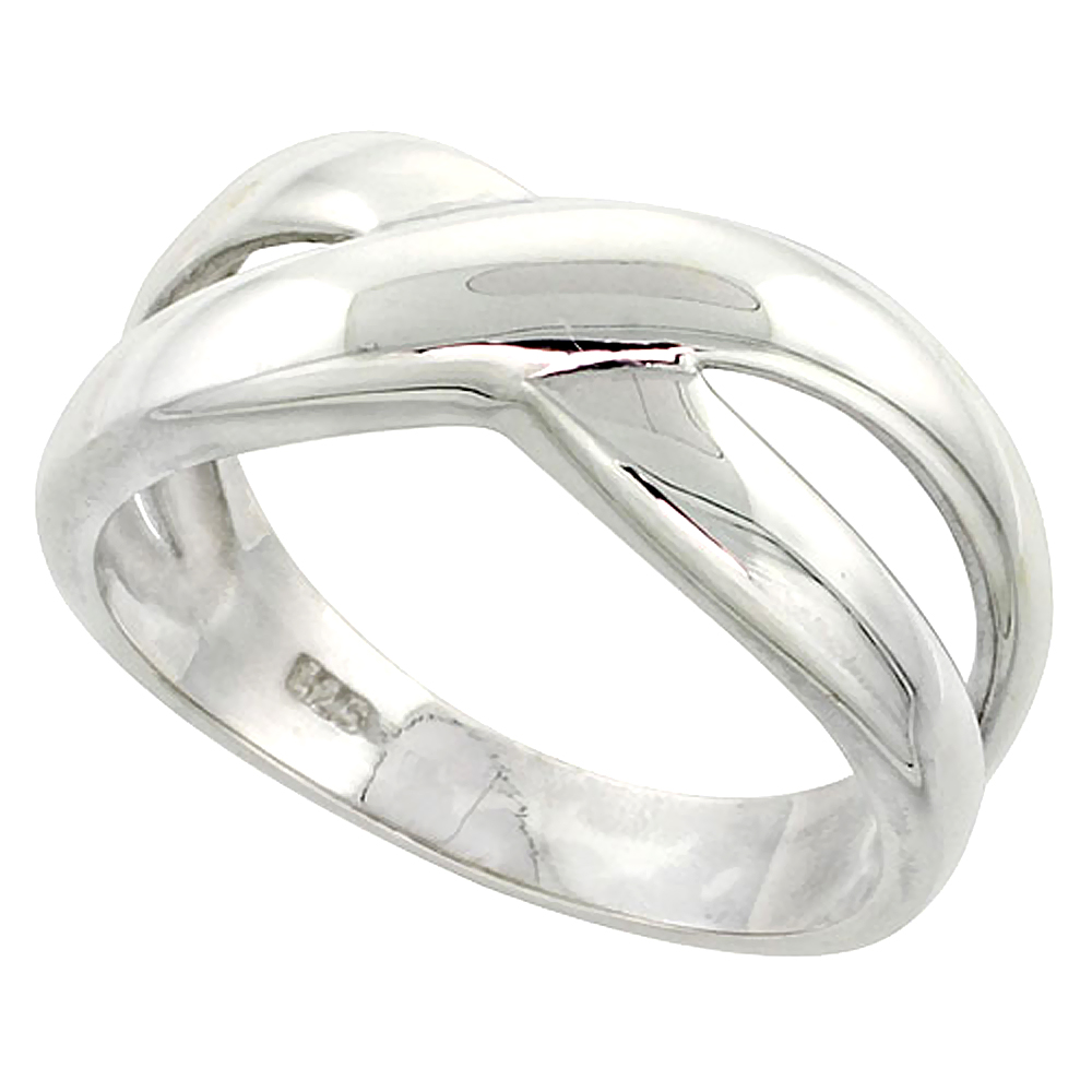 Sterling Silver Freeform Ring Flawless finish 3/8 inch wide, sizes 6 to 10