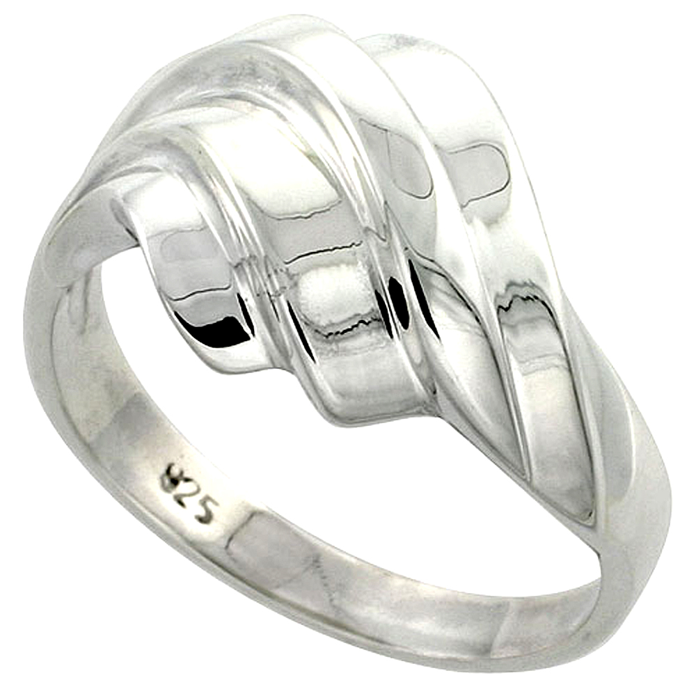 Sterling Silver Freeform Ring Flawless finish 1/2 inch wide, sizes 6 to 10