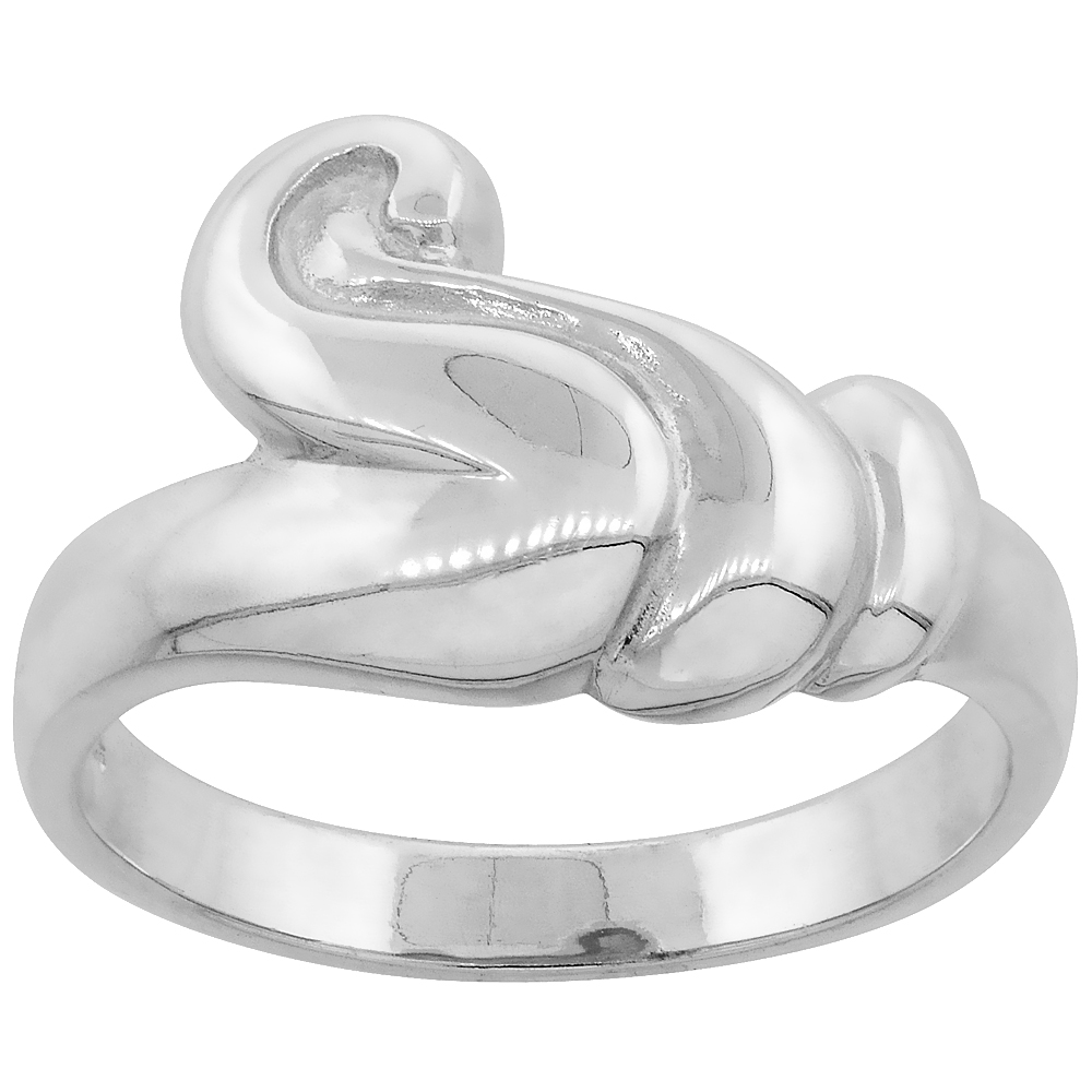 Sterling Silver Freeform Ring Flawless finish 1/2 inch wide, sizes 6 to 10