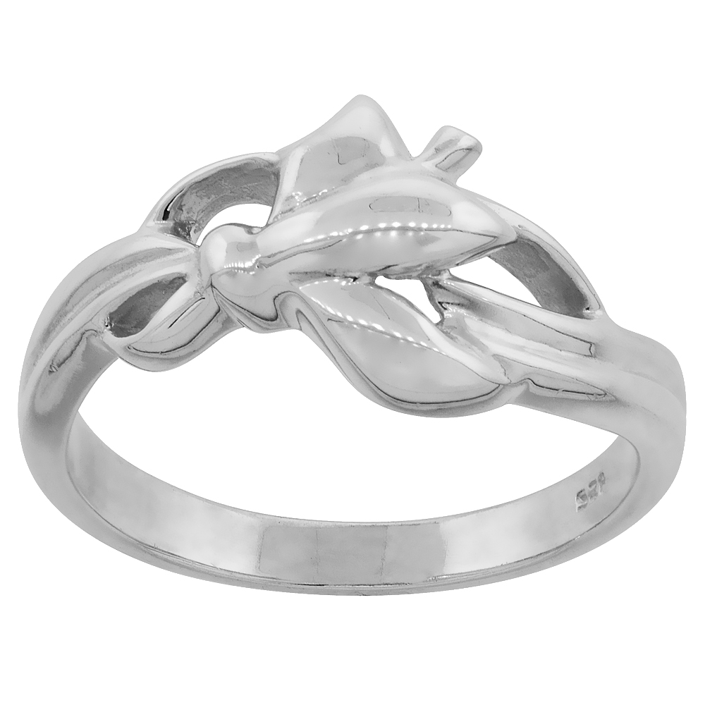 Sterling Silver Bow Ring Flawless finish 3/8 inch wide, sizes 6 to 10