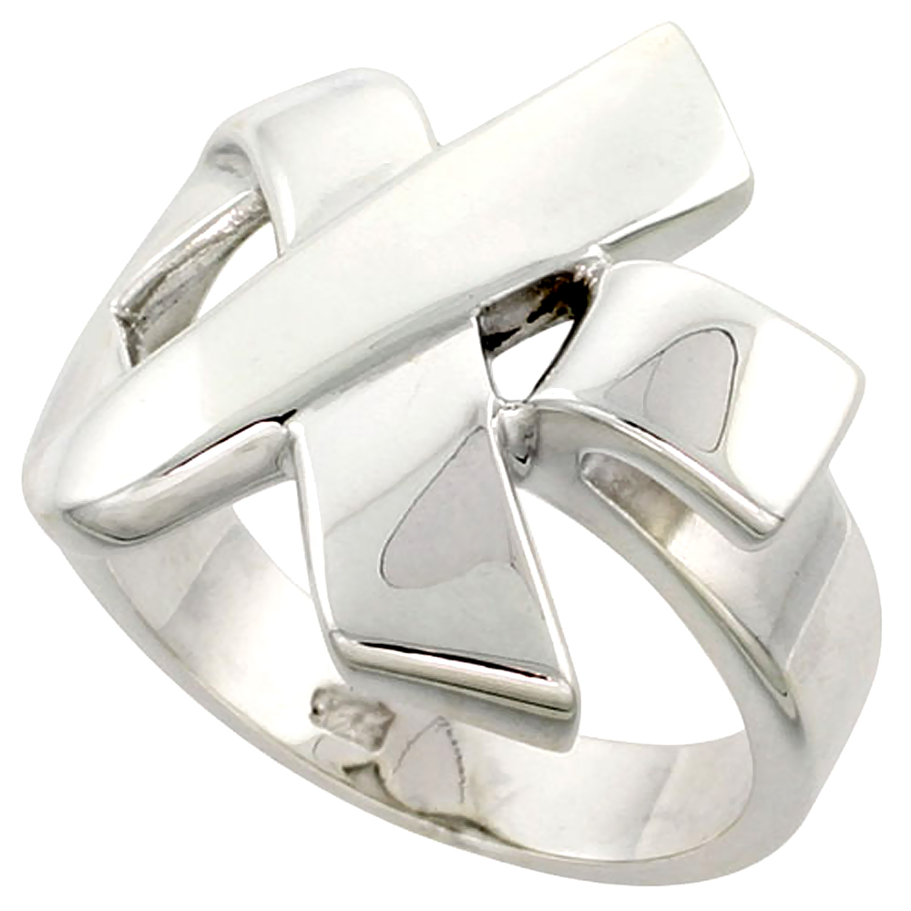 Sterling Silver Breast Cancer Awareness Ribbon Ring Flawless finish 7/8 inch wide, sizes 6 to 10