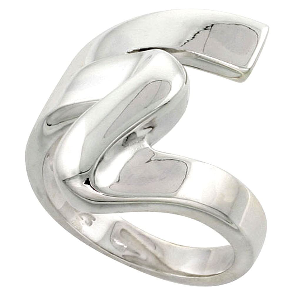 Sterling Silver Swirl Ring Flawless finish 7/8 inch wide, sizes 6 to 10