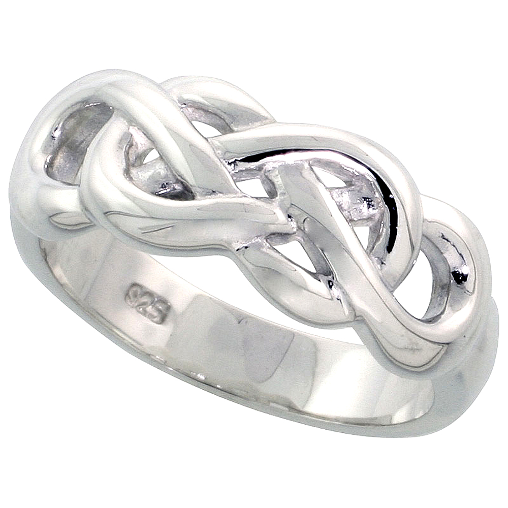 Sterling Silver Celtic Knot Ring Flawless finish Band, 5/16 inch wide