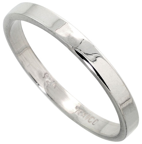 Sterling Silver 3 mm Flat Wedding Band Thumb Ring