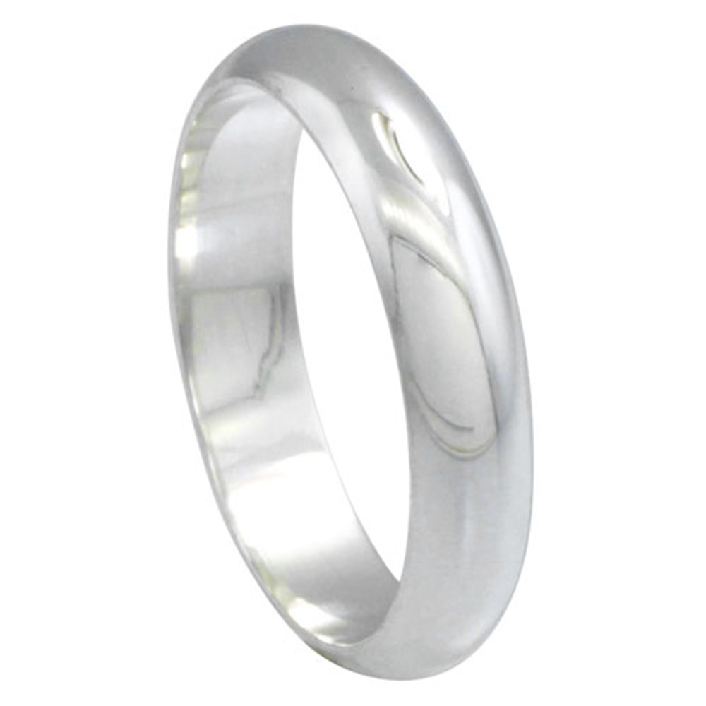 Sterling Silver 8 mm Domed Wedding Band