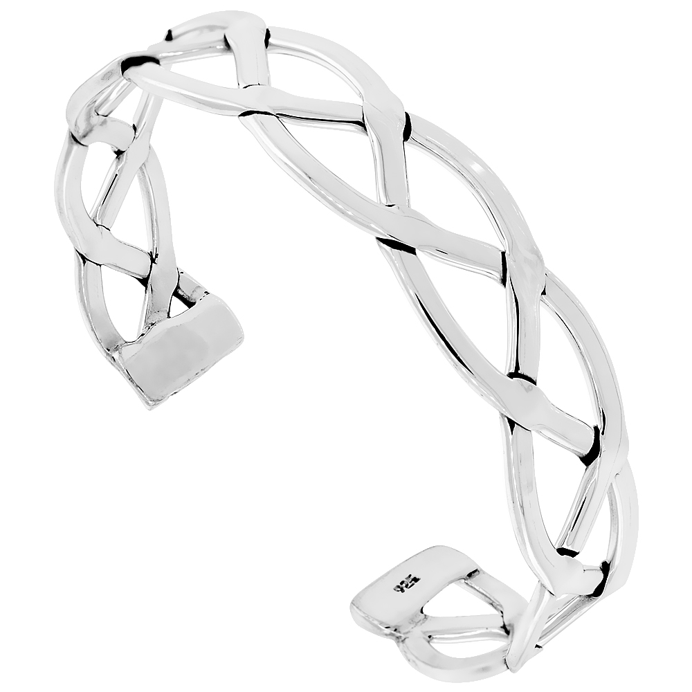 Sterling Silver Sailors Knot Cuff Bracelet Handmade 7.25 inch