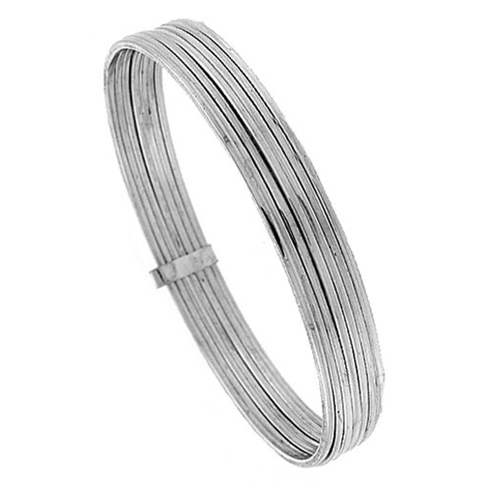 Sterling Silver 7-day Bangle Bracelet Handmade 6 inch