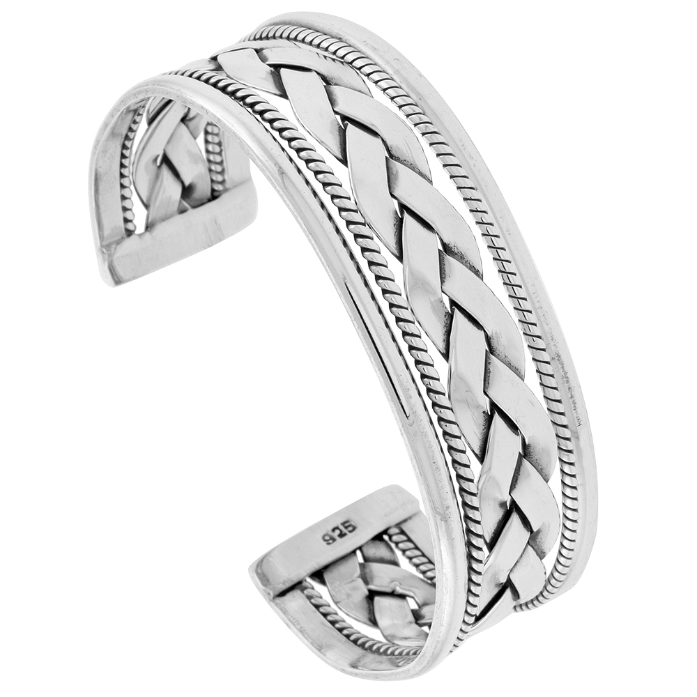 Sterling Silver Celtic Knot Cuff Bracelet Handmade 7.25 inch